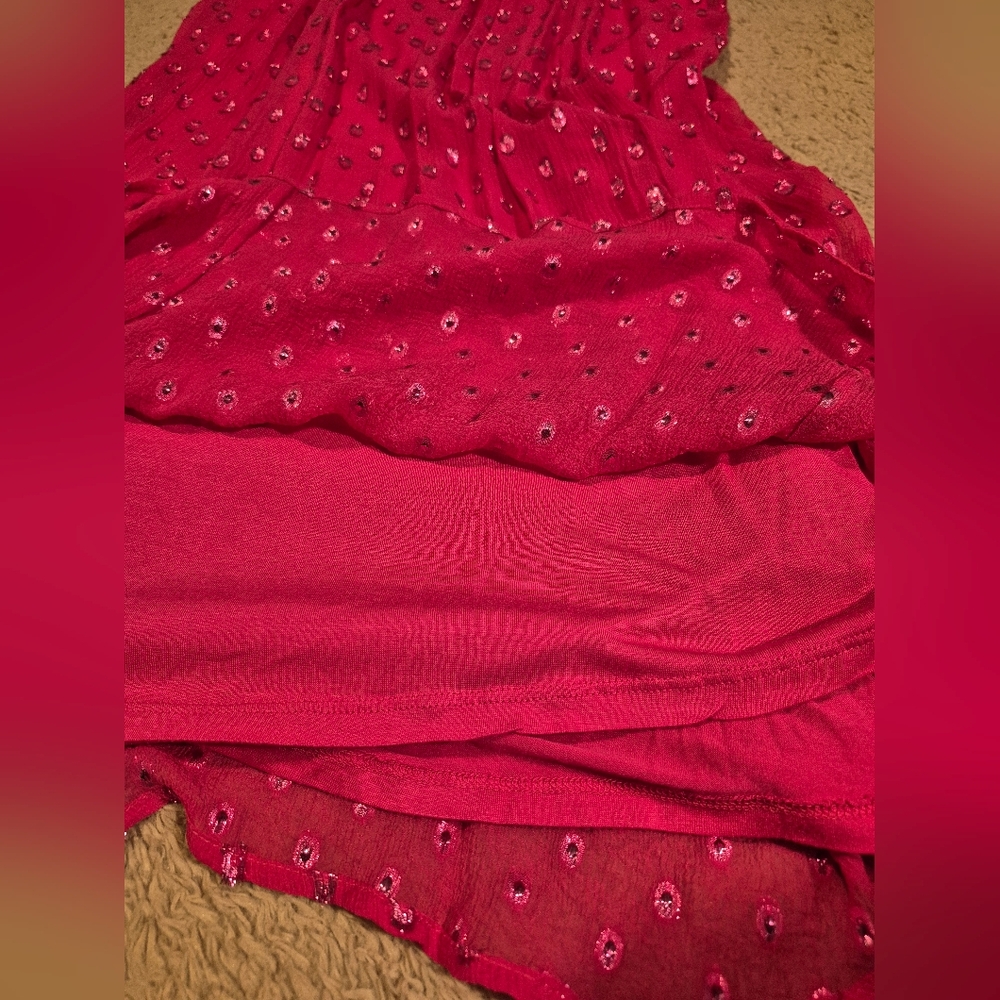 Ella Moss Bright Pink Metallic Shift Dress M - Picture 7 of 15
